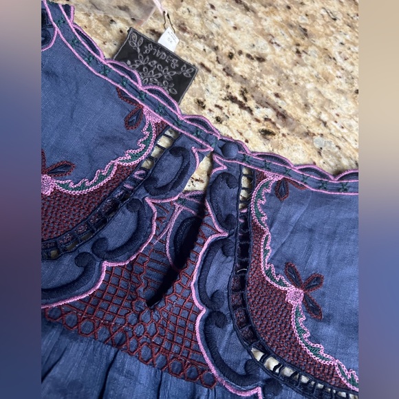 Johnny Was Embroidered Reina Linen Oversized Dress XS - Picture 11 of 14